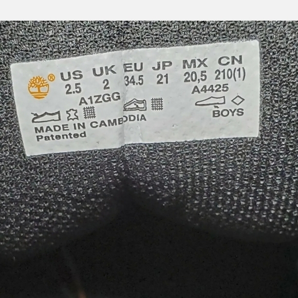 Timberland Boltero Mid Sneaker Boots Black Gray TB 0A26PT 001 Youth Size 2.5 New - Picture 4 of 11